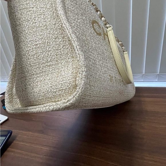 CHANEL DEAUVILLE TOTE RAFFIA WITH GLITTER AUTHENTIC ❗️ - Picture 11 of 16